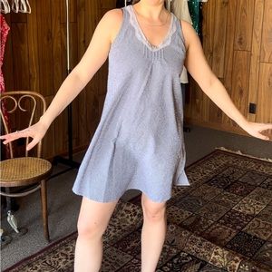 Vintage Nightgown Dress with Lace and Bow